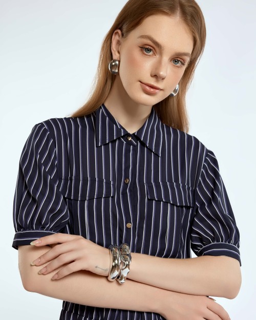 SIXDO Chiffon Flared Dress for Women